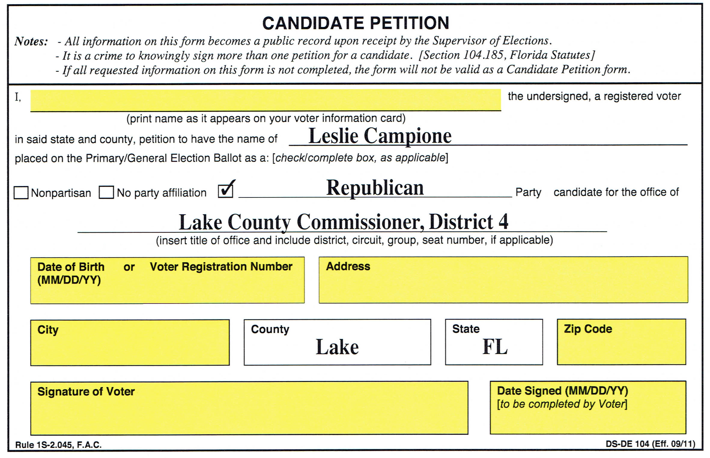 Petition Card